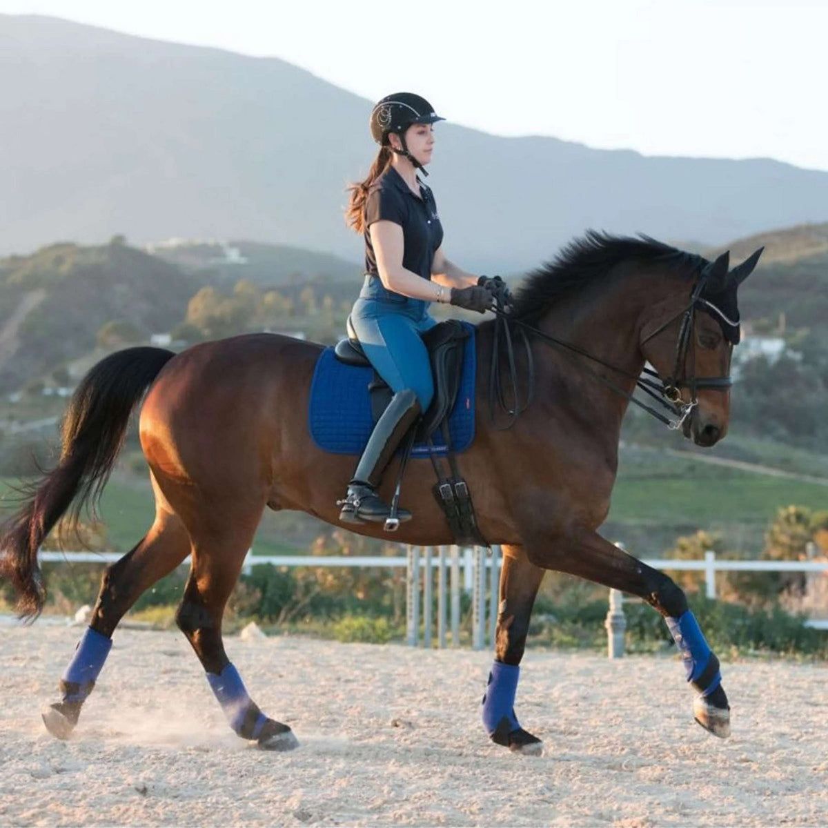 LeMieux Tappetino Sella Dressage ProSport Suede Benetton Blu