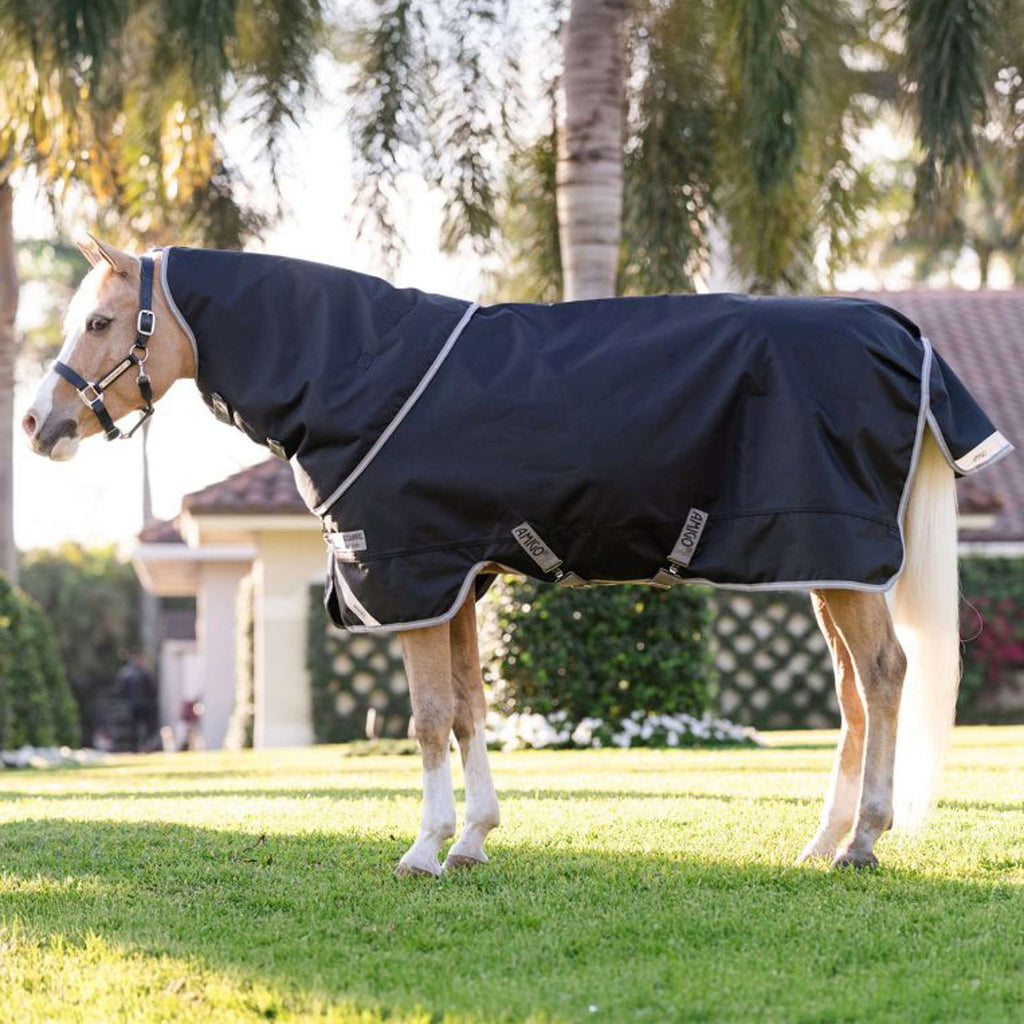 Amigo Turnout Rug 1200D Plus Pony 250g Black/Titanium Grey/Silver