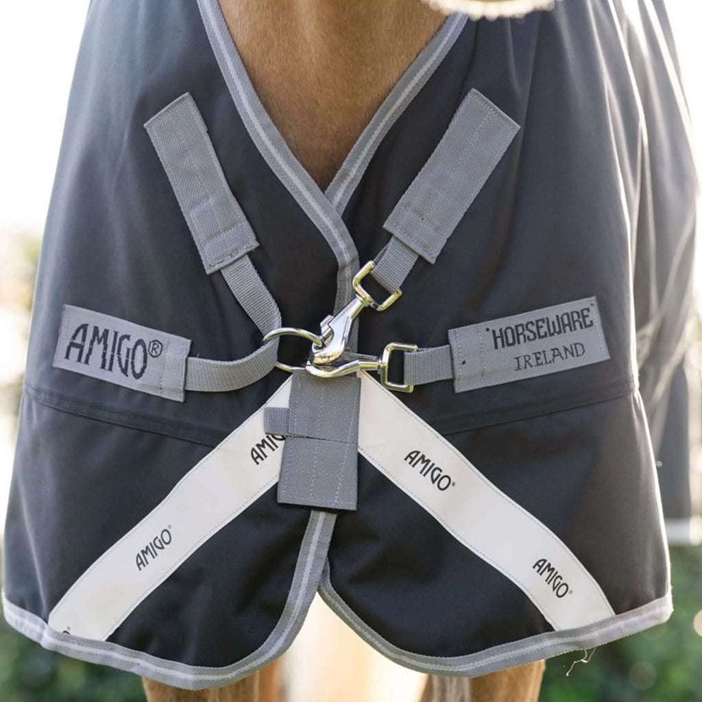 Amigo Turnout Rug 1200D Plus Pony 250g Black/Titanium Grey/Silver