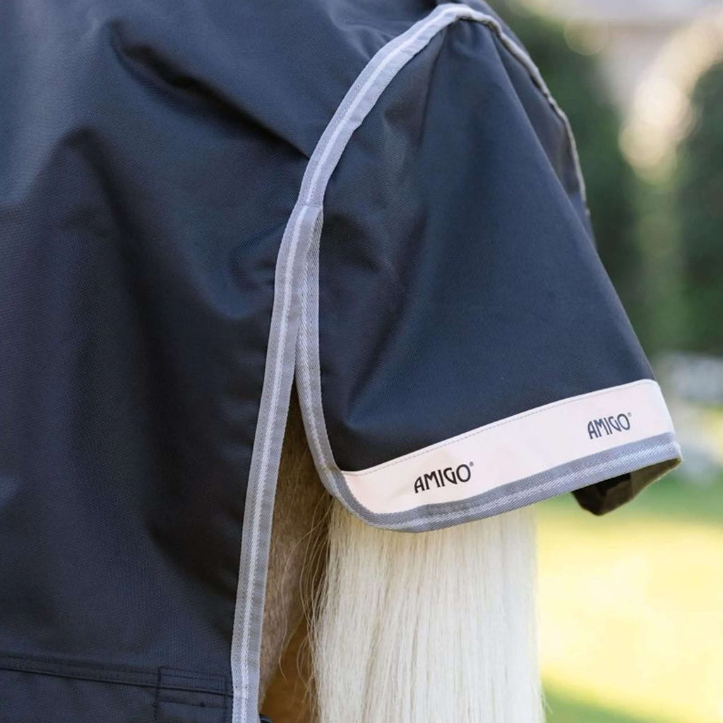 Amigo Turnout Rug 1200D Plus Pony 250g Black/Titanium Grey/Silver