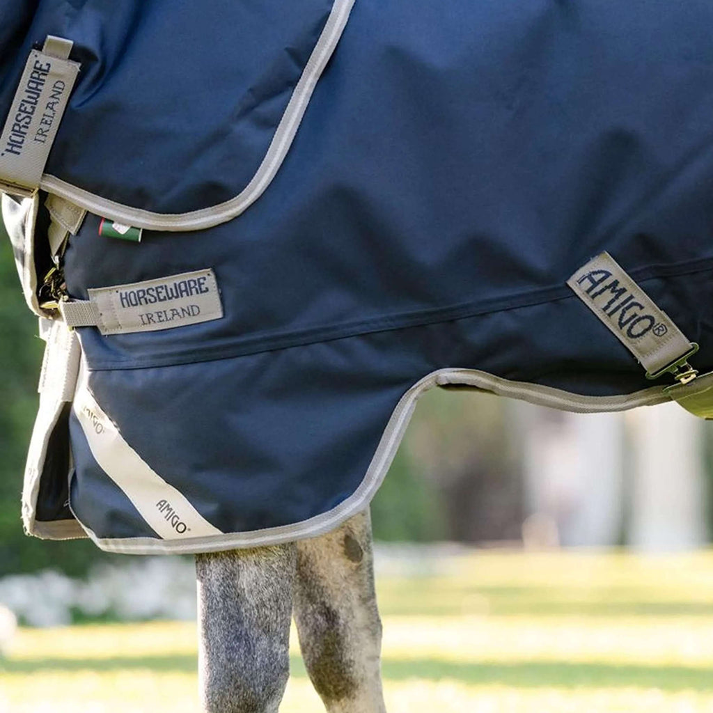 Amigo Turnout Rug 1200D Plus Pony 250g Navy/Titanium Grey/Silver