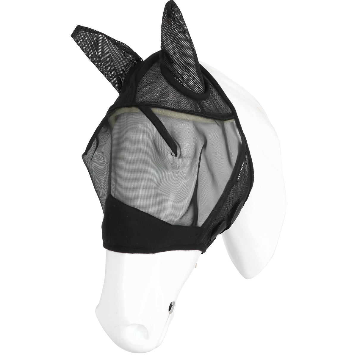 EQUITHÈME Maschera per Mosche Supercut con Protezione UV Nero