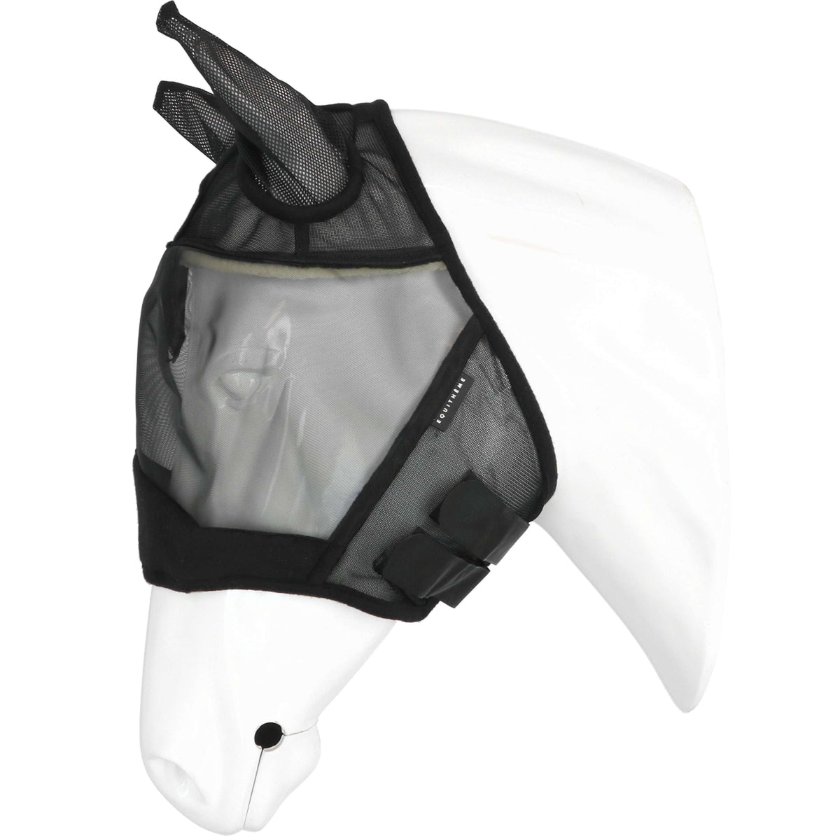 EQUITHÈME Maschera per Mosche Supercut con Protezione UV Nero