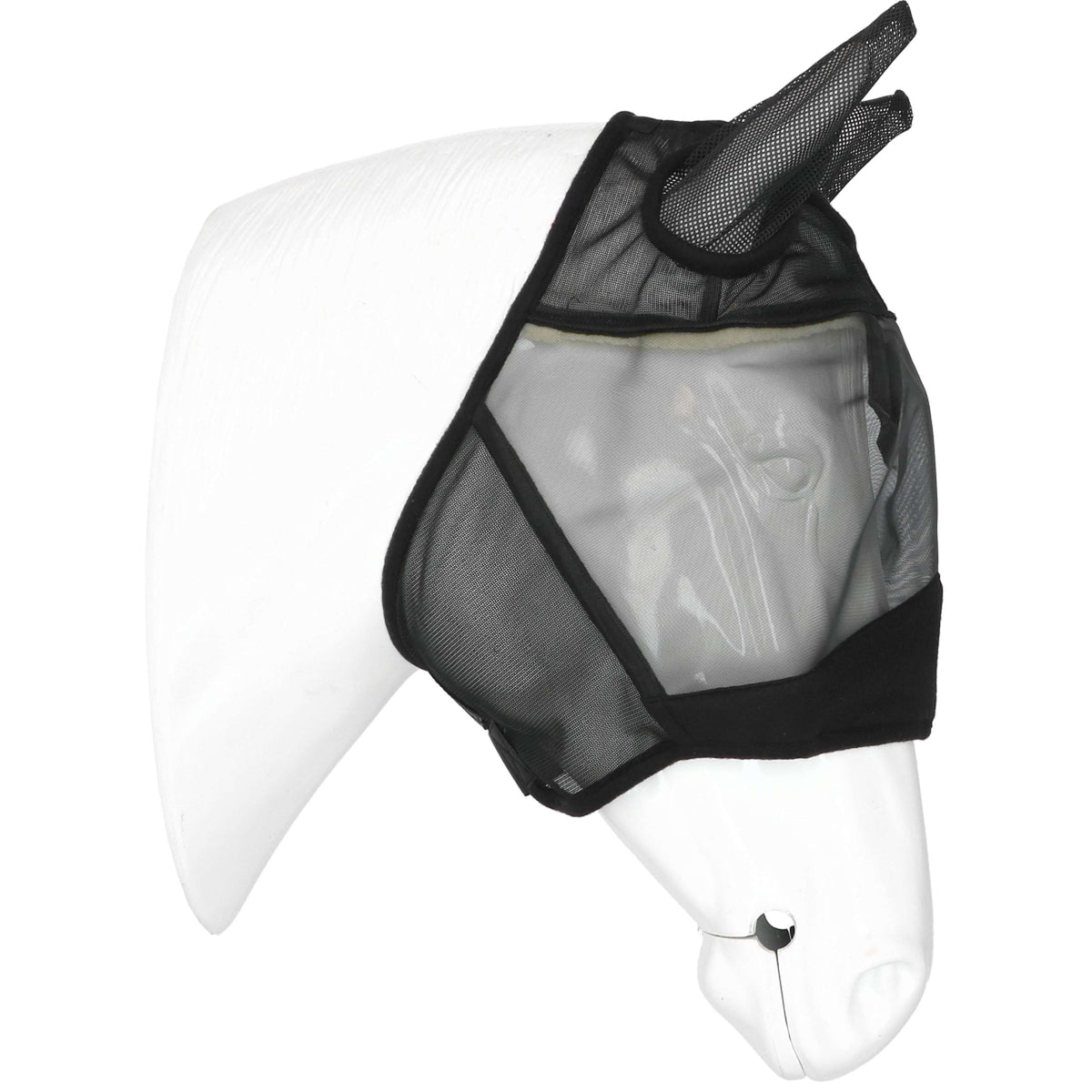 EQUITHÈME Maschera per Mosche Supercut con Protezione UV Nero