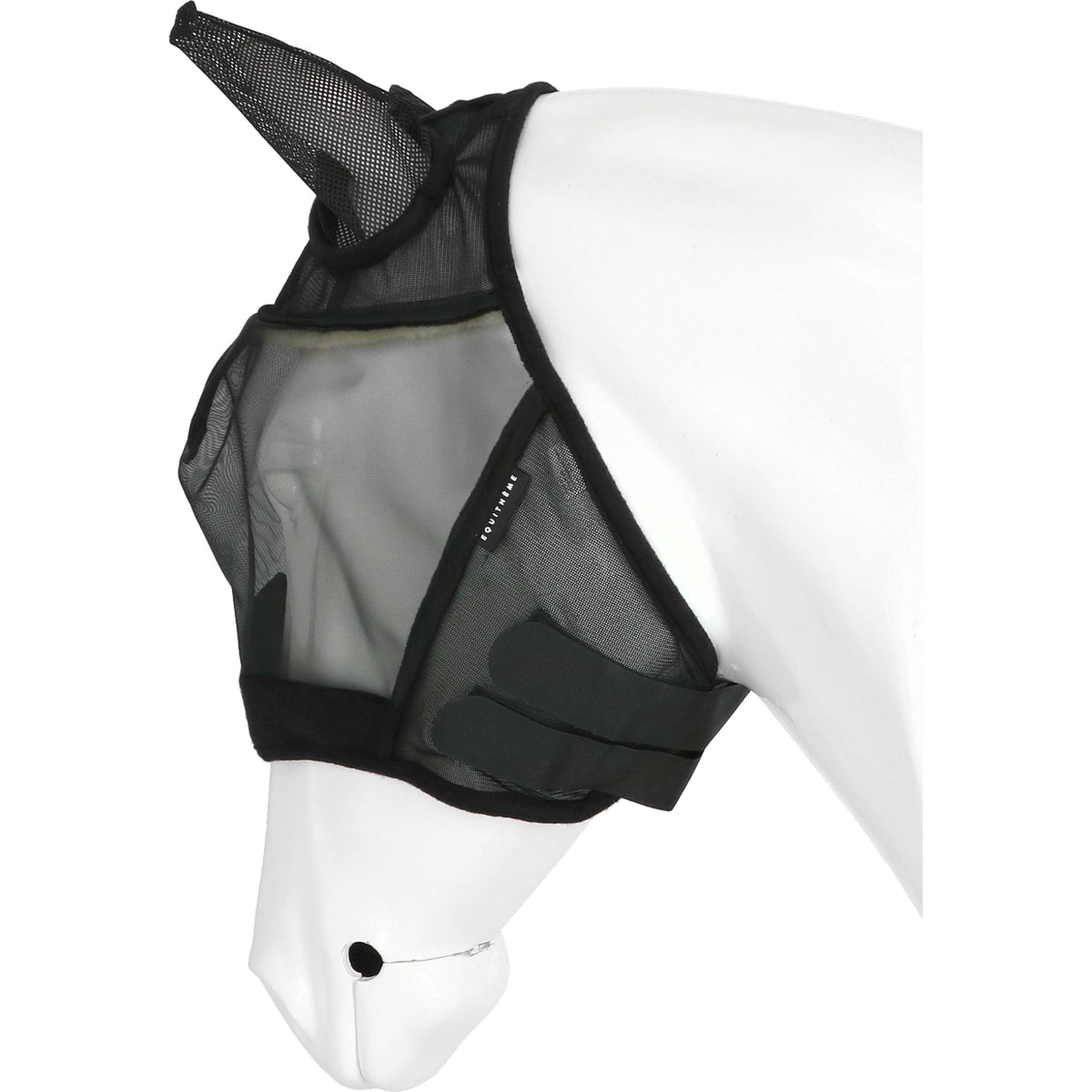 EQUITHÈME Maschera per Mosche Supercut con Protezione UV Nero
