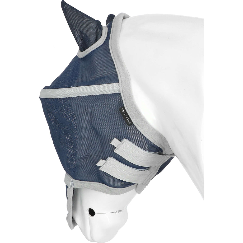 EQUITHÈME Maschera Antimosche Hoop con Protezione UV Navy