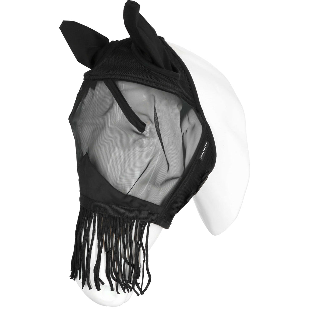 EQUITHÈME Maschera per Mosche Franges con Protezione UV Nero
