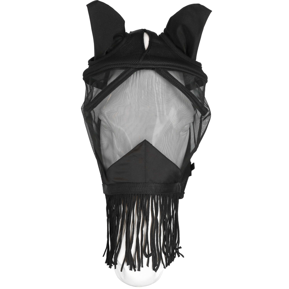 EQUITHÈME Maschera per Mosche Franges con Protezione UV Nero