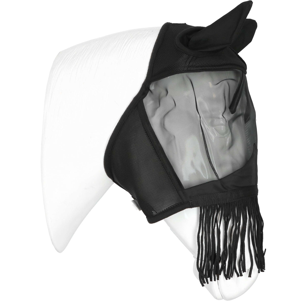 EQUITHÈME Maschera per Mosche Franges con Protezione UV Nero