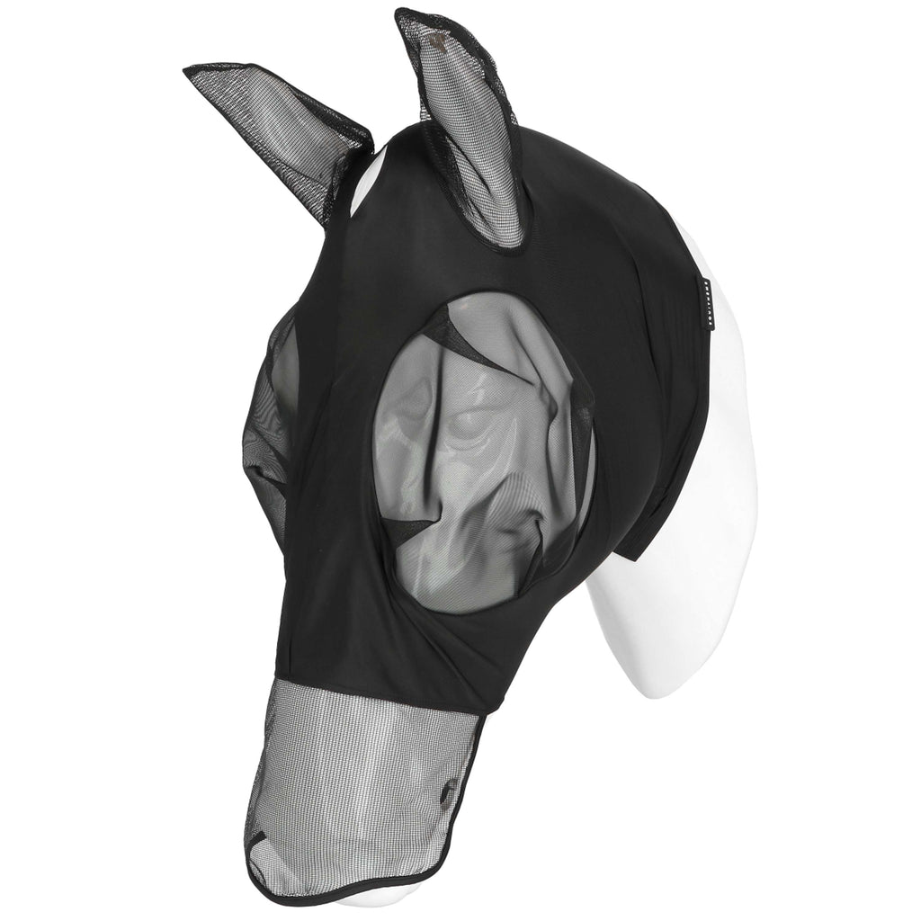 EQUITHÈME Maschera per Mosche Hood con Protezione UV Nero