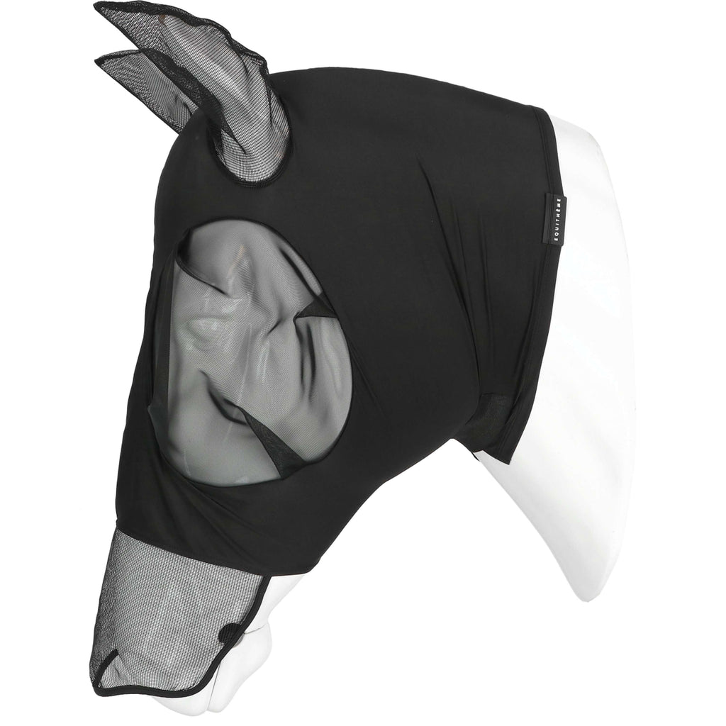 EQUITHÈME Maschera per Mosche Hood con Protezione UV Nero