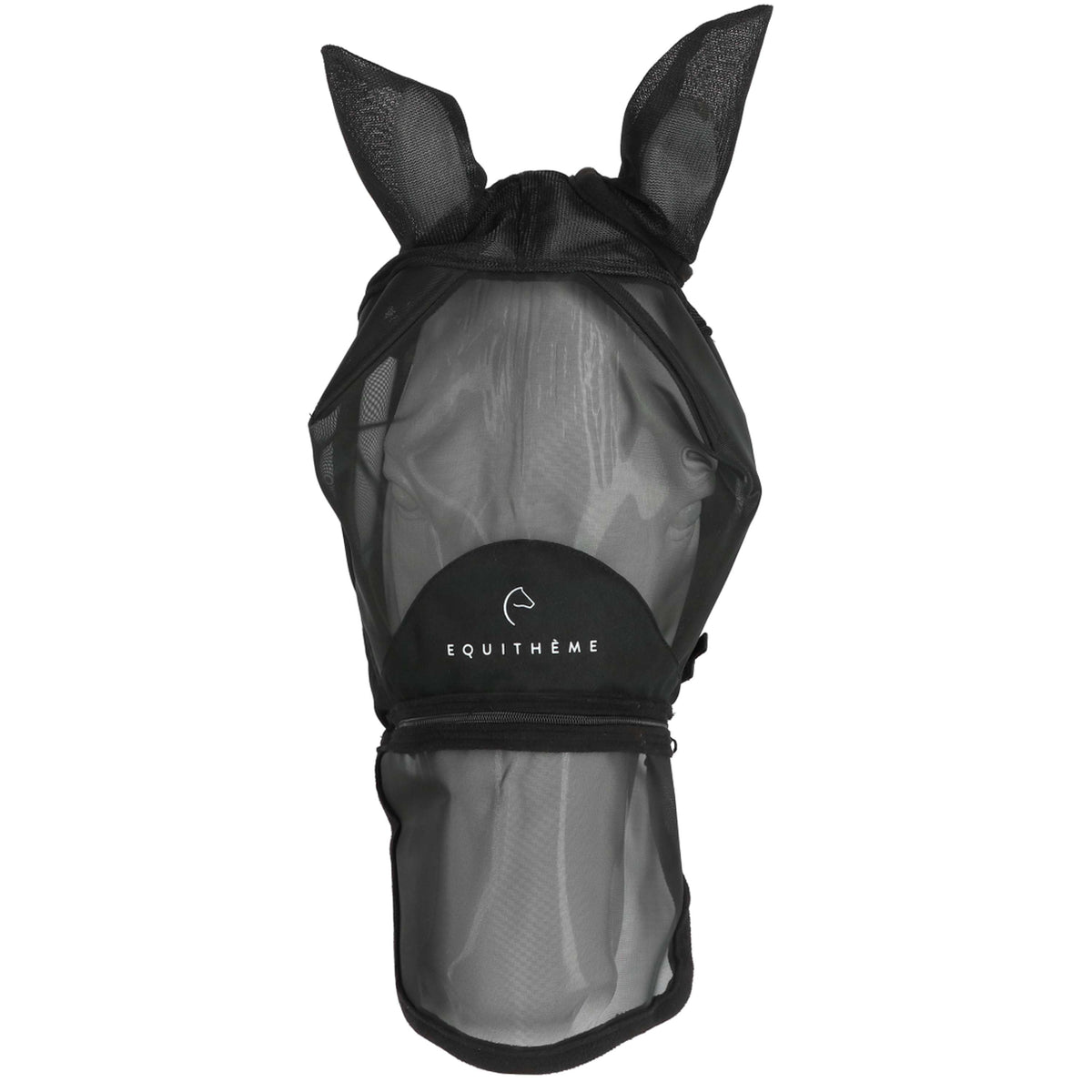 EQUITHÈME Maschera per Mosche Zipper con Protezione UV Nero