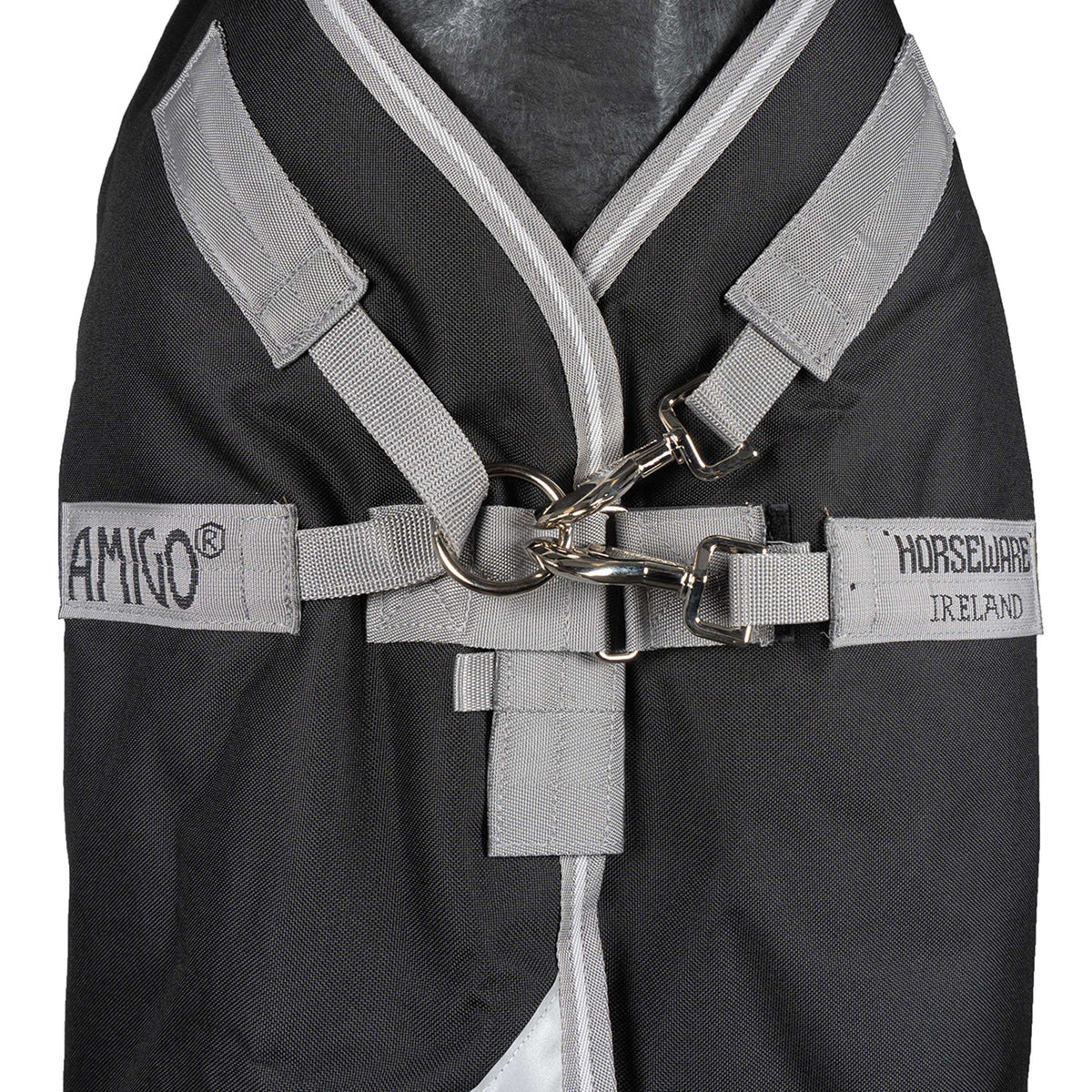 Amigo Turnout Rug Integrated 1200D 250g Black/Titanium Grey/Silver