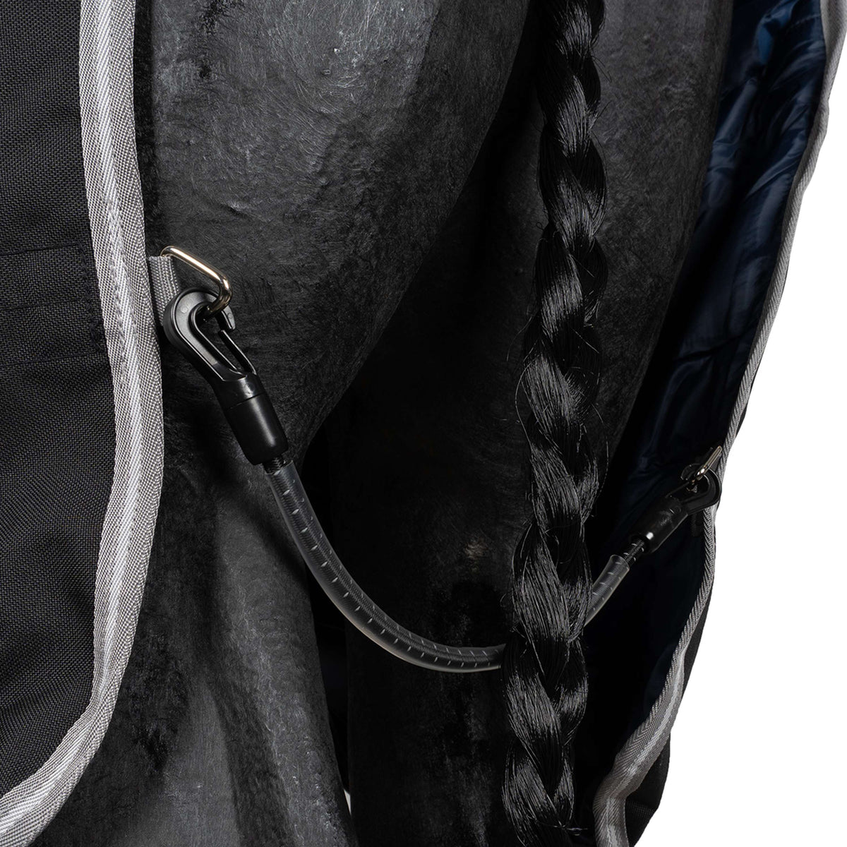 Amigo Turnout Rug Integrated 1200D 250g Black/Titanium Grey/Silver