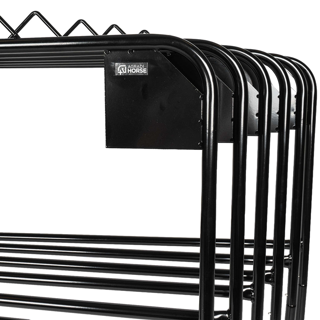Agradi Horse Supporto per Coperte per 6 Coperte Métal S Nero