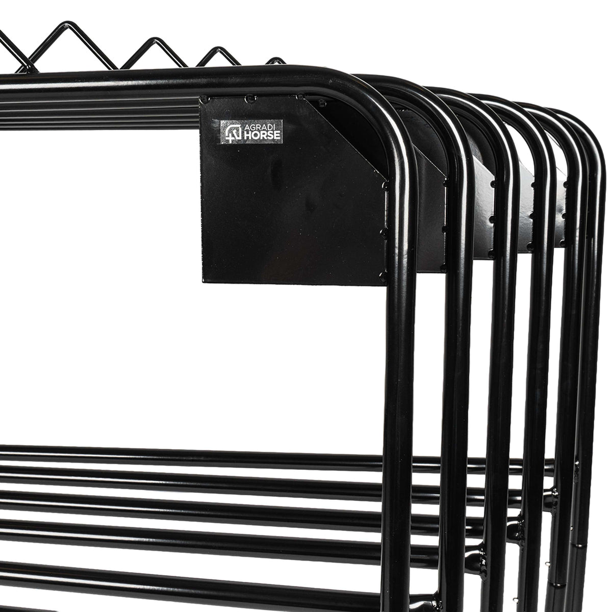 Agradi Horse Supporto per Coperte per 6 Coperte Métal S Nero