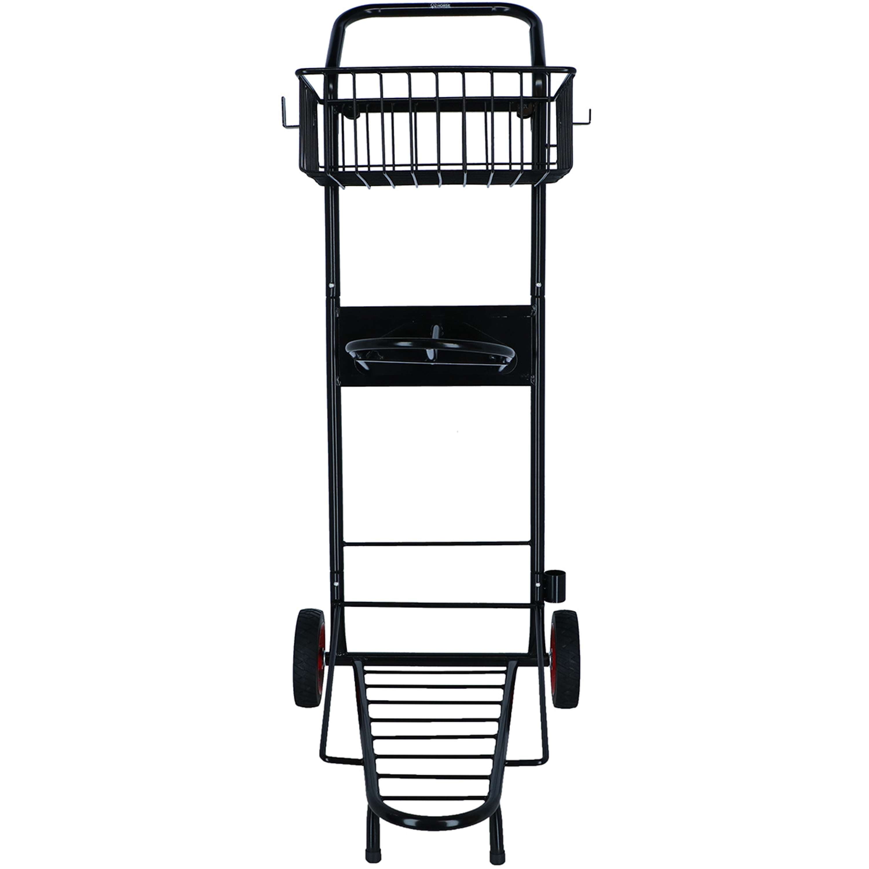 Agradi Horse Carrello Porta-Sella con Cestino Nero