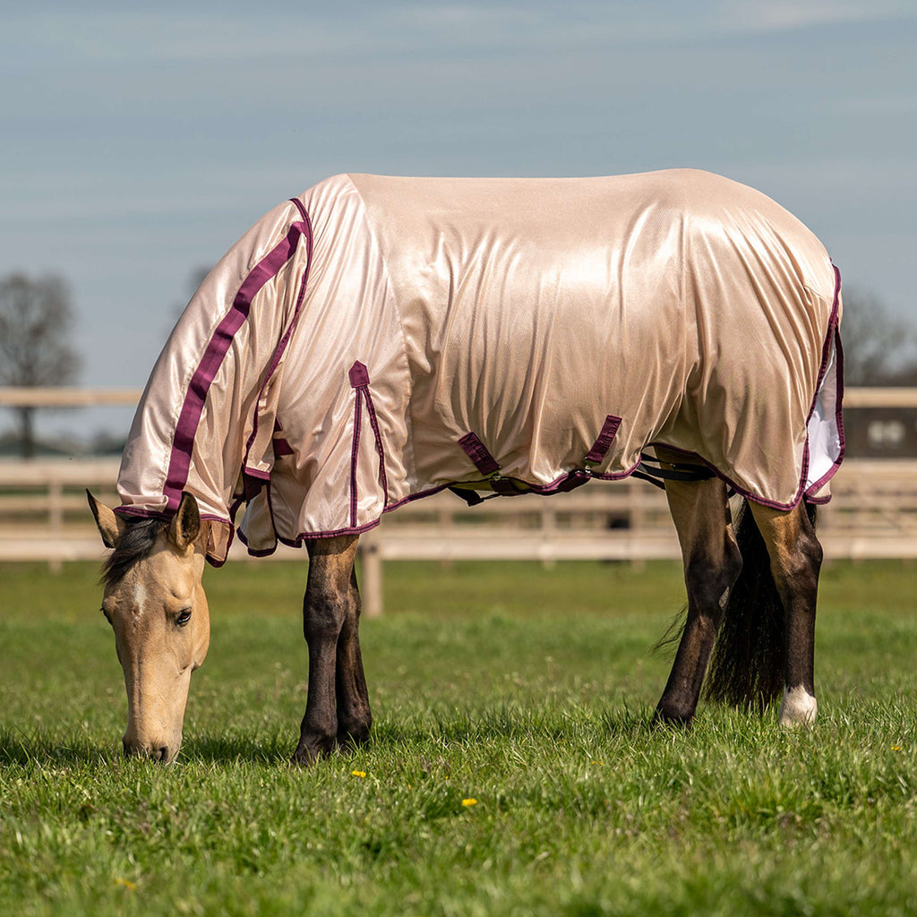 Velder Horsewear Essentials Coperta Antimosche Mesh con collo Earth Grey