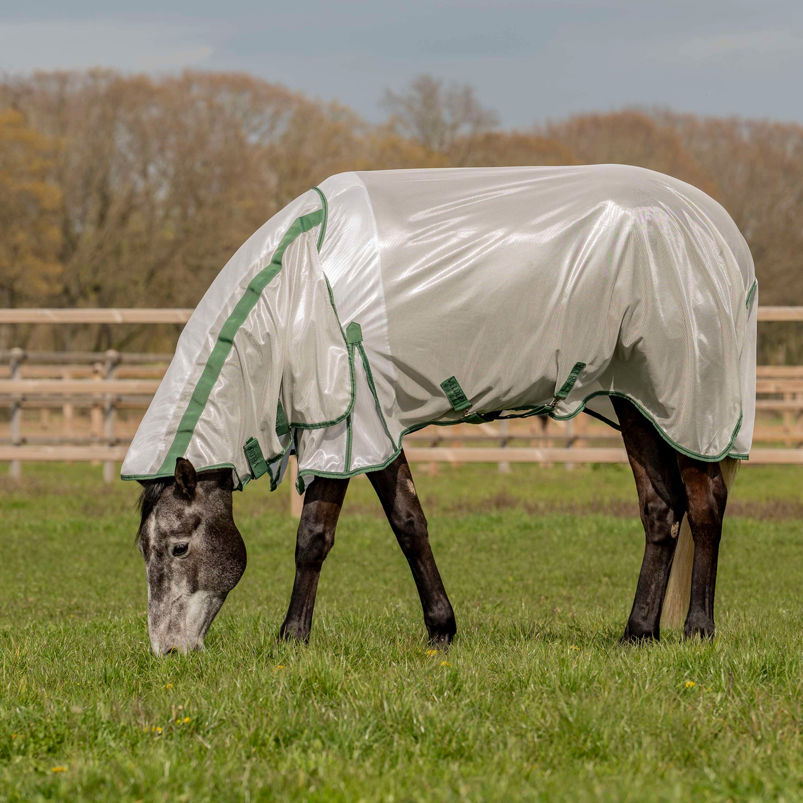 Velder Horsewear Coperta Antimosche Mesh con collo Argento