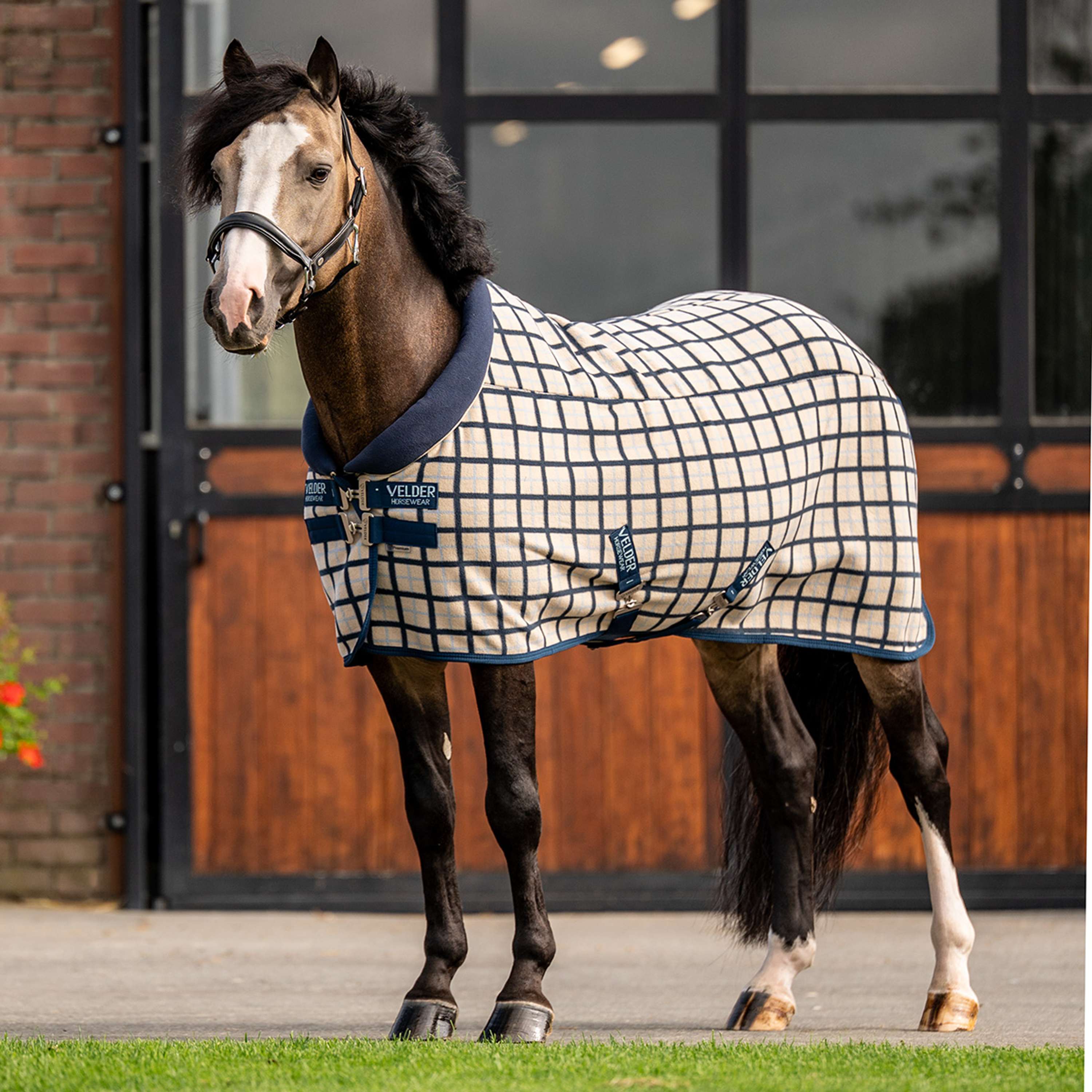 Velder Horsewear Premium Pony Fleece Cooler with Collar Controllo della Marina