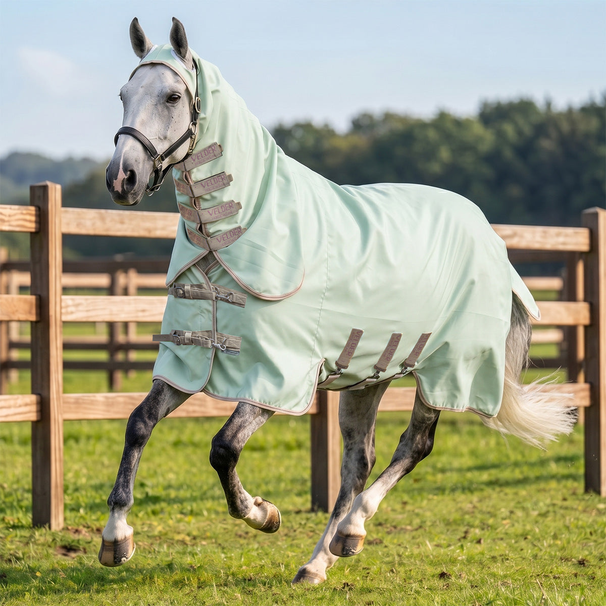 Velder Horsewear Lightweight Sweet Itch Rug Sage Light Velder Horsewear Lightweight Sweet Itch Rug Sage Light
