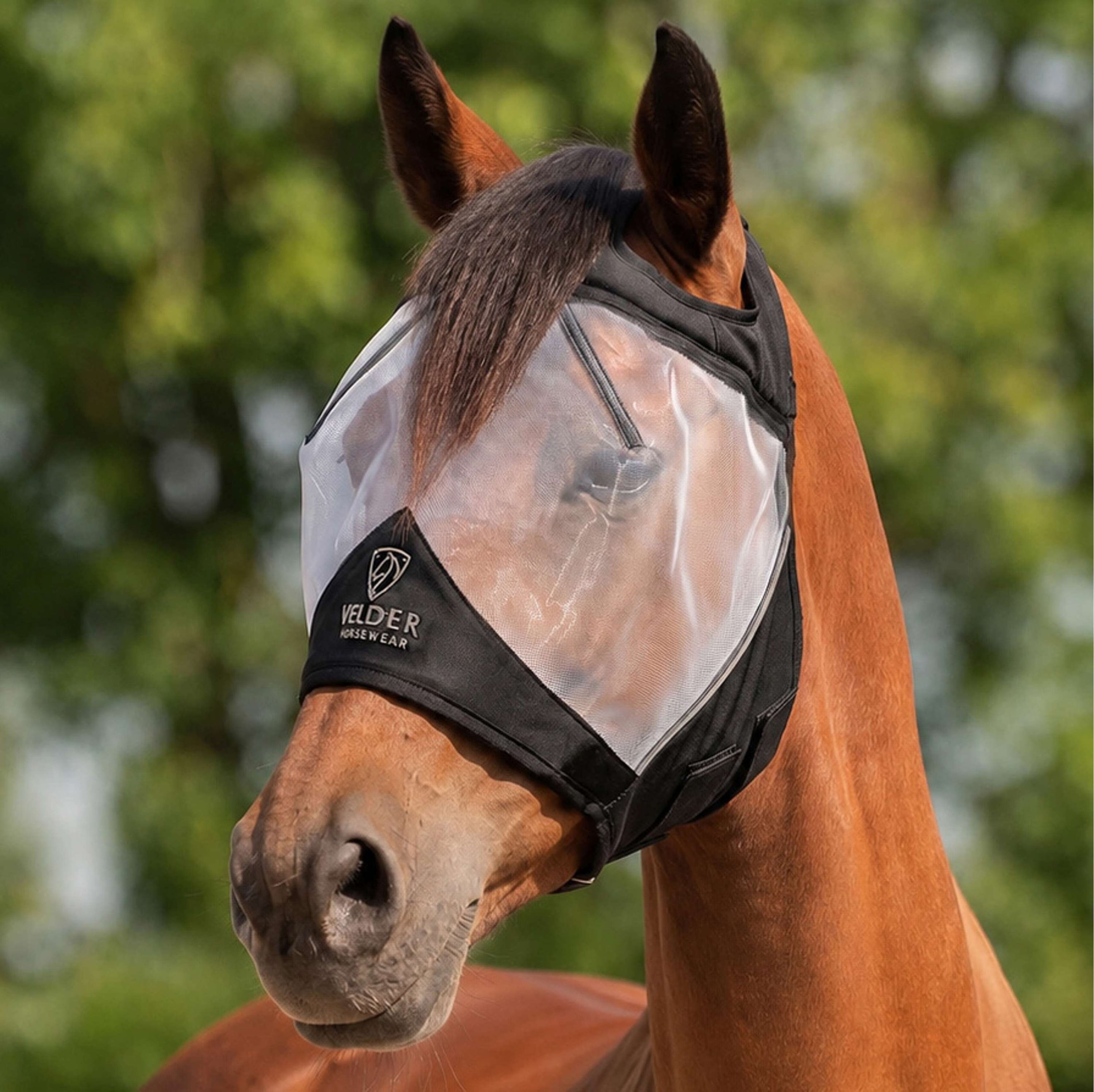 Velder Horsewear Premium Maschera per Mosche Senza orecchie Nero