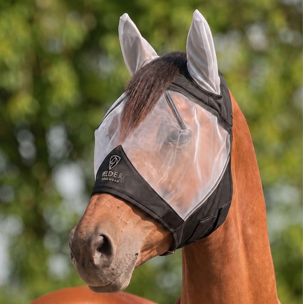 Velder Horsewear Premium Maschera per Mosche con Orecchie Nero