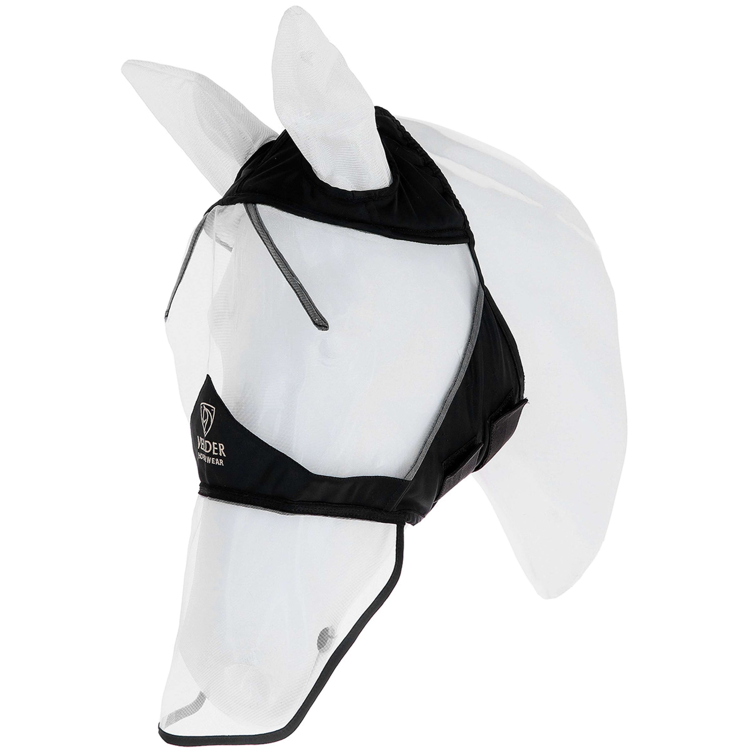 Velder Horsewear Premium Maschera per Mosche con Orecchie e Naso Nero