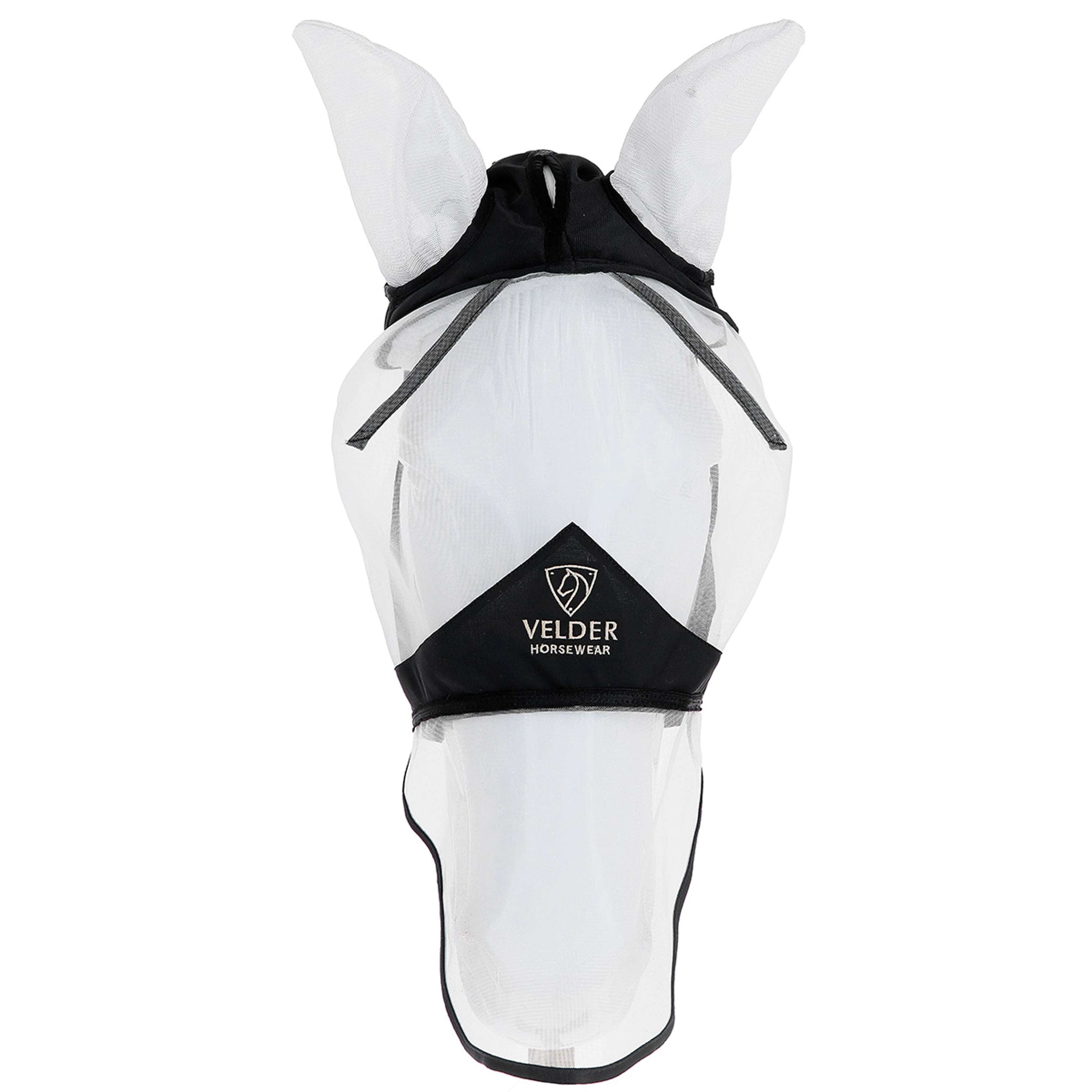 Velder Horsewear Premium Maschera per Mosche con Orecchie e Naso Nero