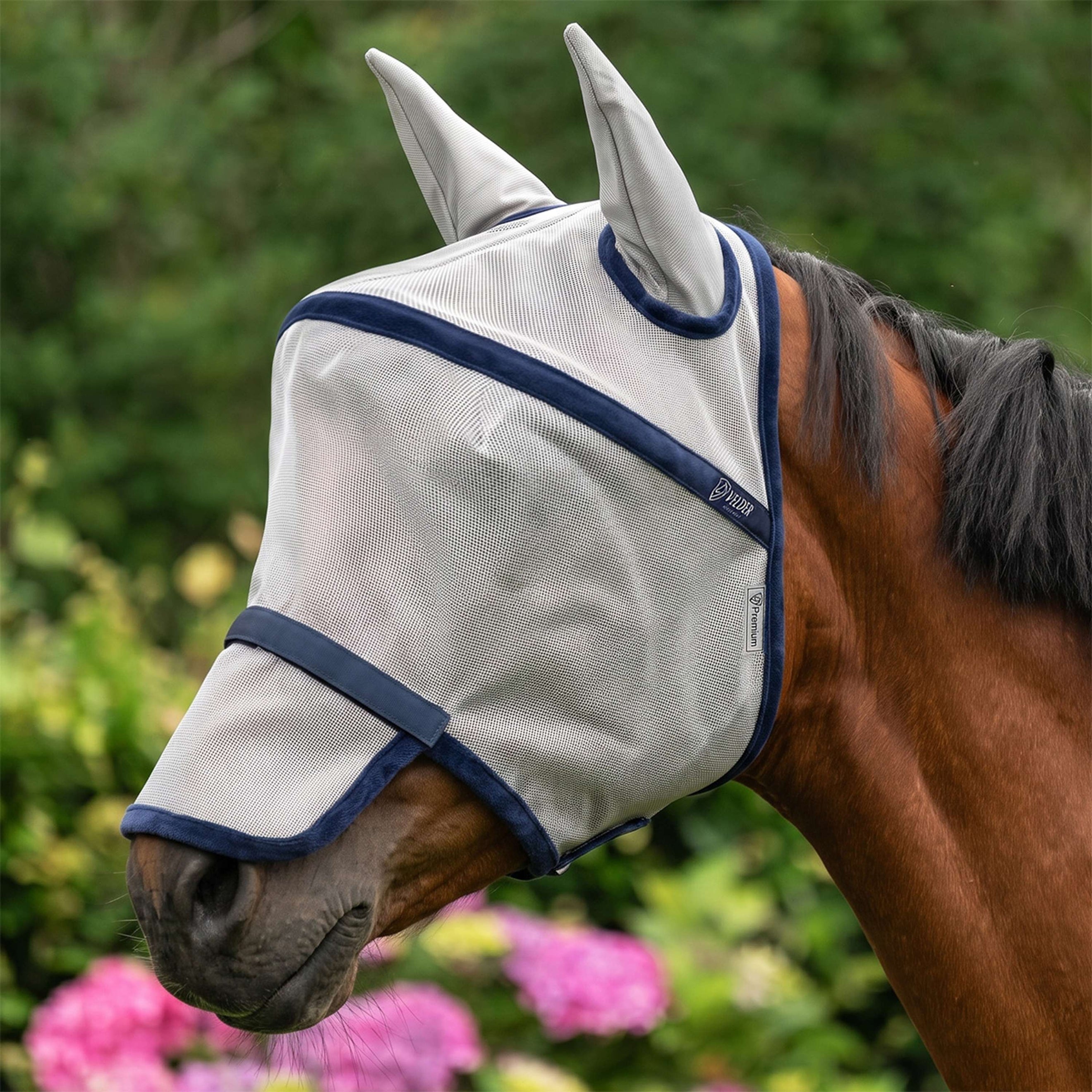 Velder Horsewear Premium Maschera per Mosche Comfort Space Tan/Navy