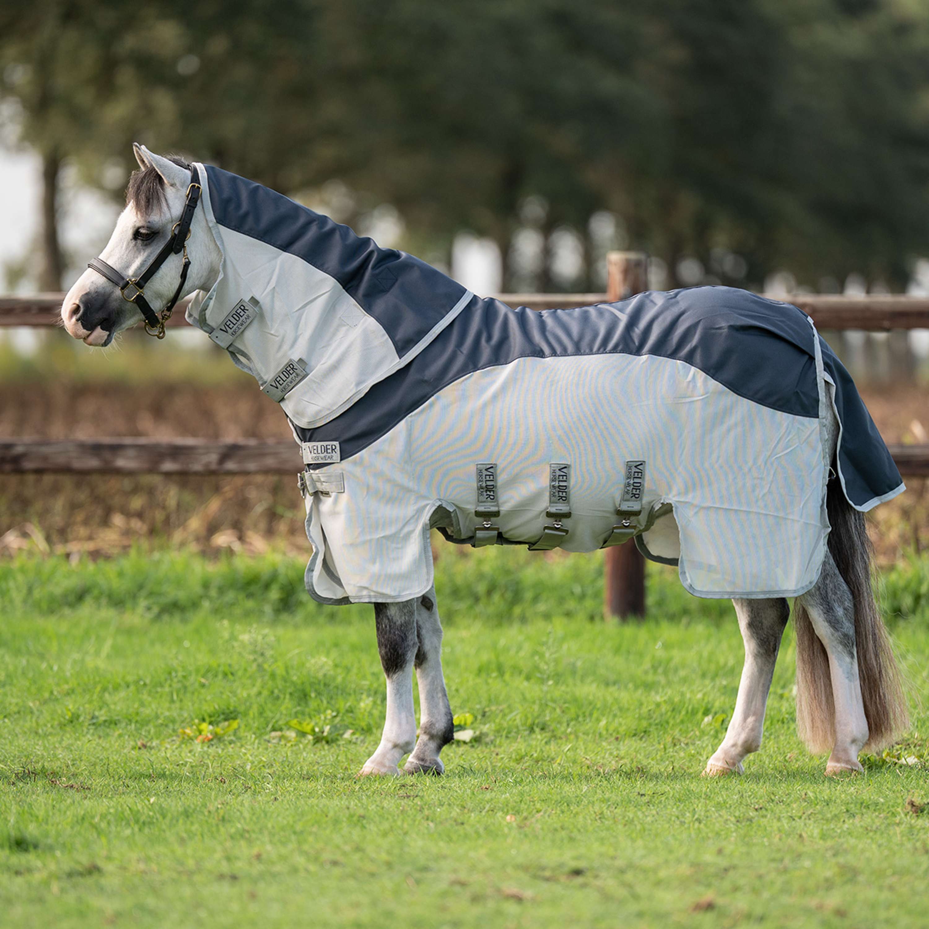 Velder Horsewear Premium Pony Coperta Antimosche Rainless Summer Navy/Field Grey