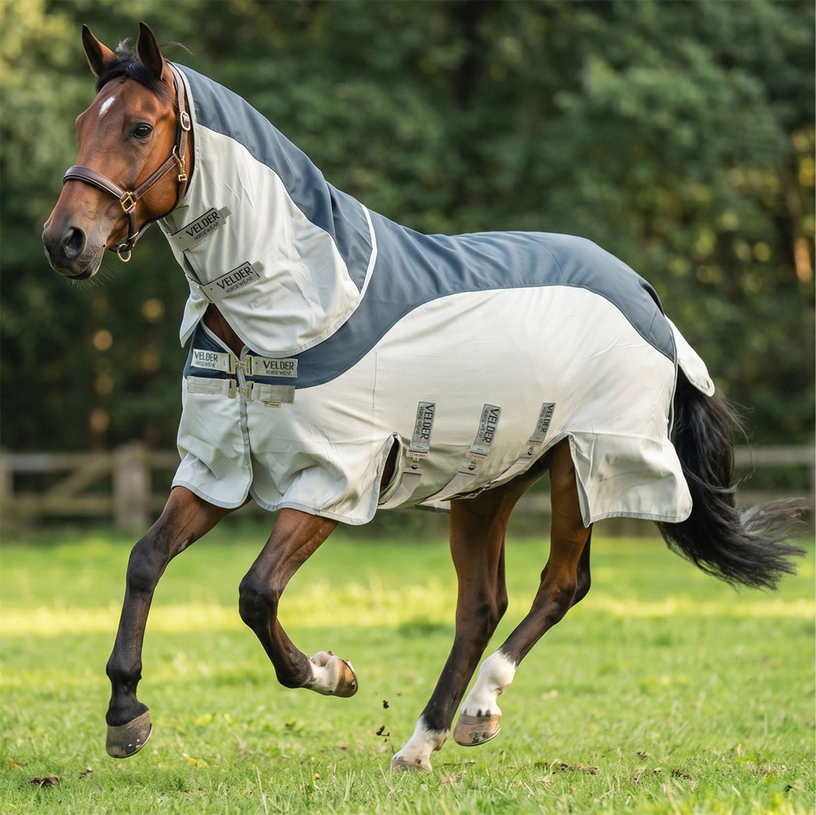 Velder Horsewear Premium Coperta Antimosche Rainless Summer Navy/Field Grey