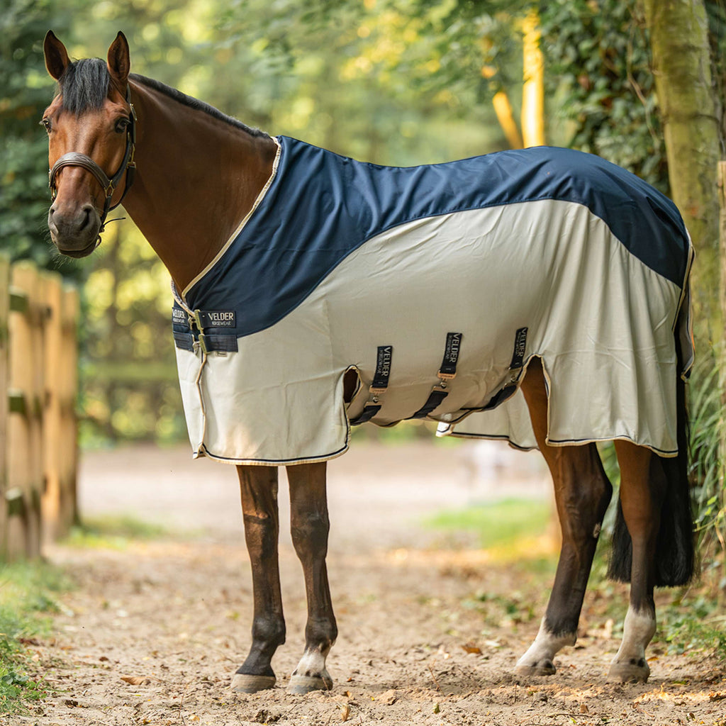 Velder Horsewear Premium Coperta Antimosche Waterproof-Top Navy/Pearl Silver