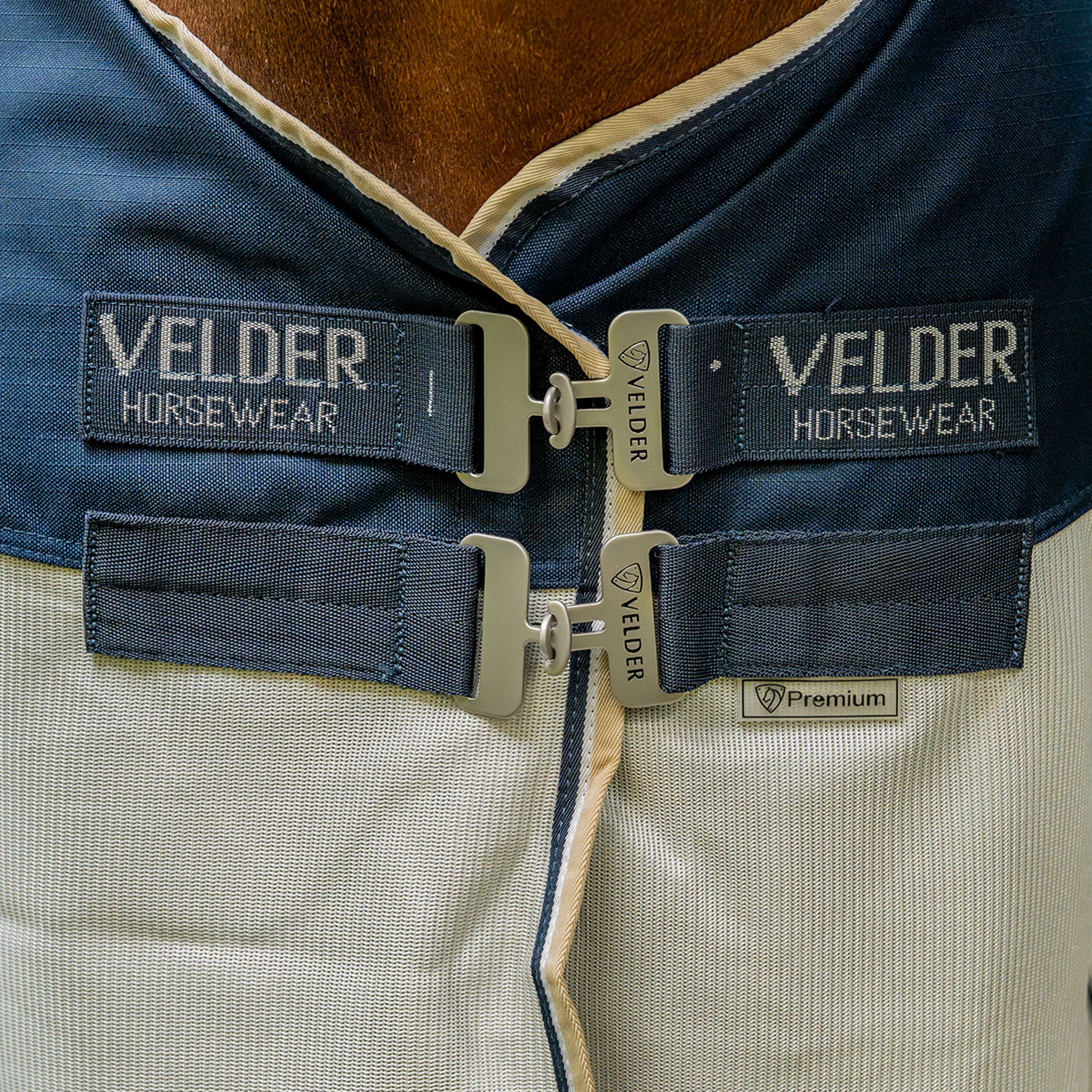 Velder Horsewear Premium Coperta Antimosche Waterproof-Top Navy/Pearl Silver