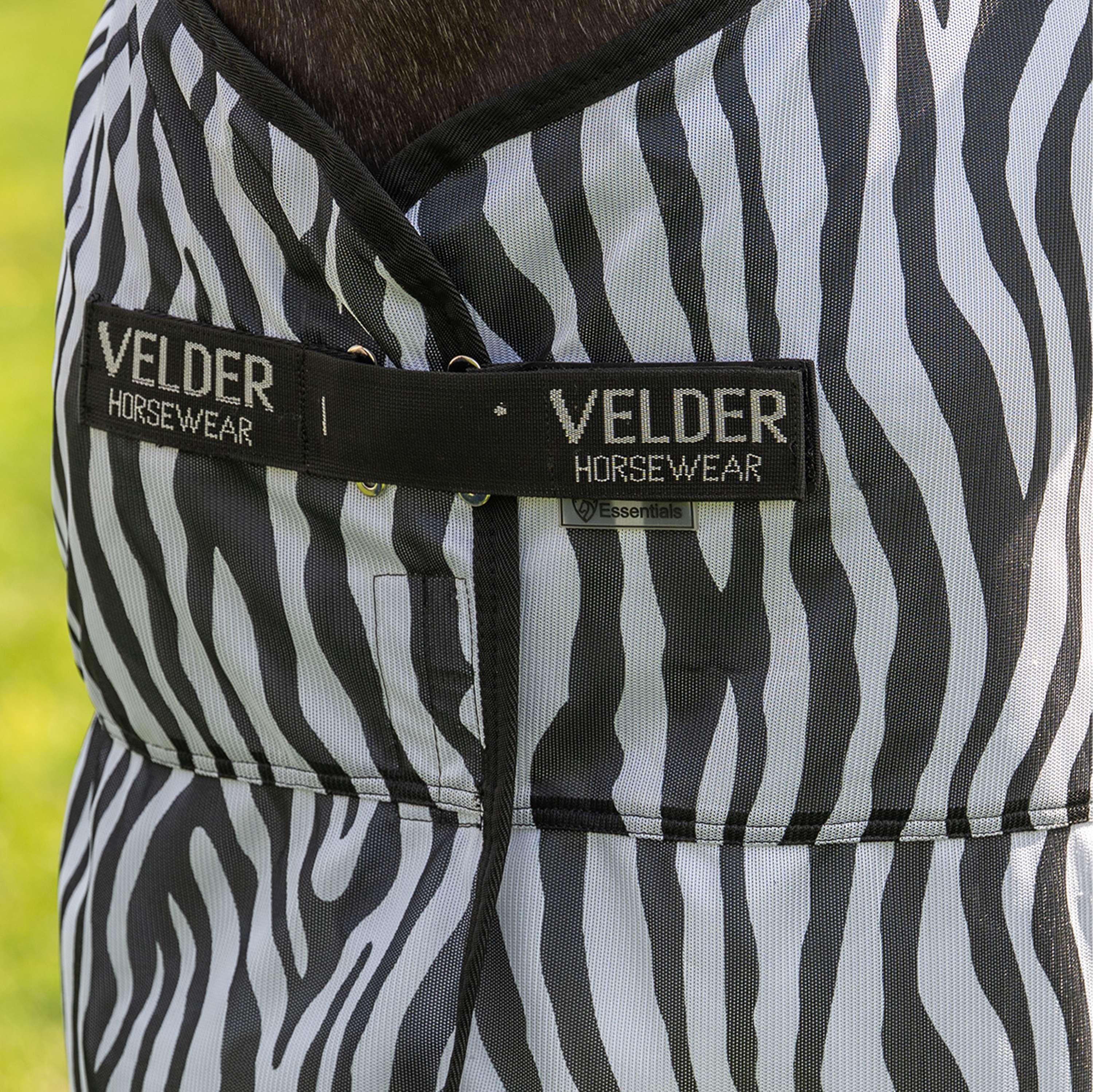 Velder Horsewear Essentials Pony Coperta Antimosche con Collo Zebra Nero/Bianco