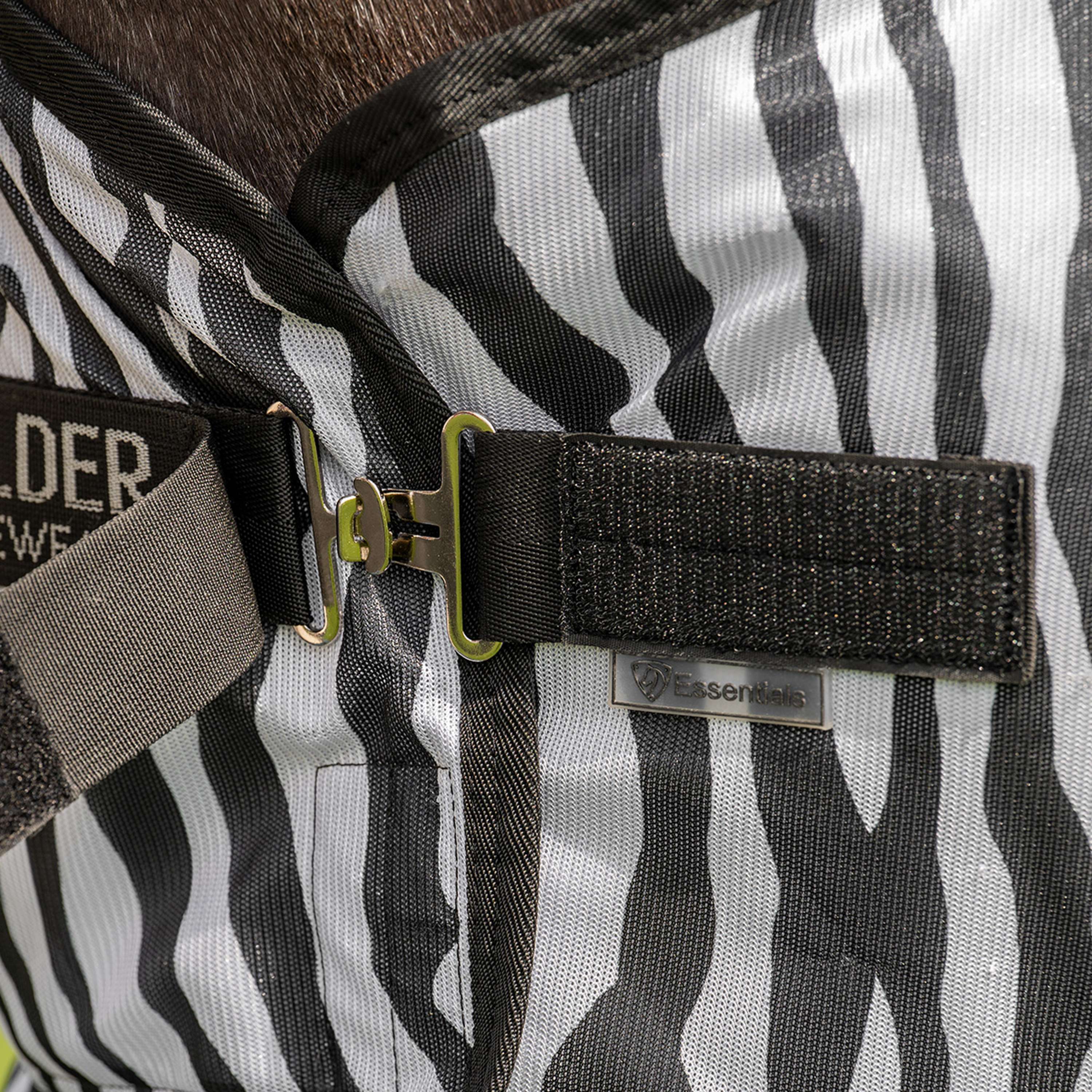 Velder Horsewear Essentials Pony Coperta Antimosche con Collo Zebra Nero/Bianco