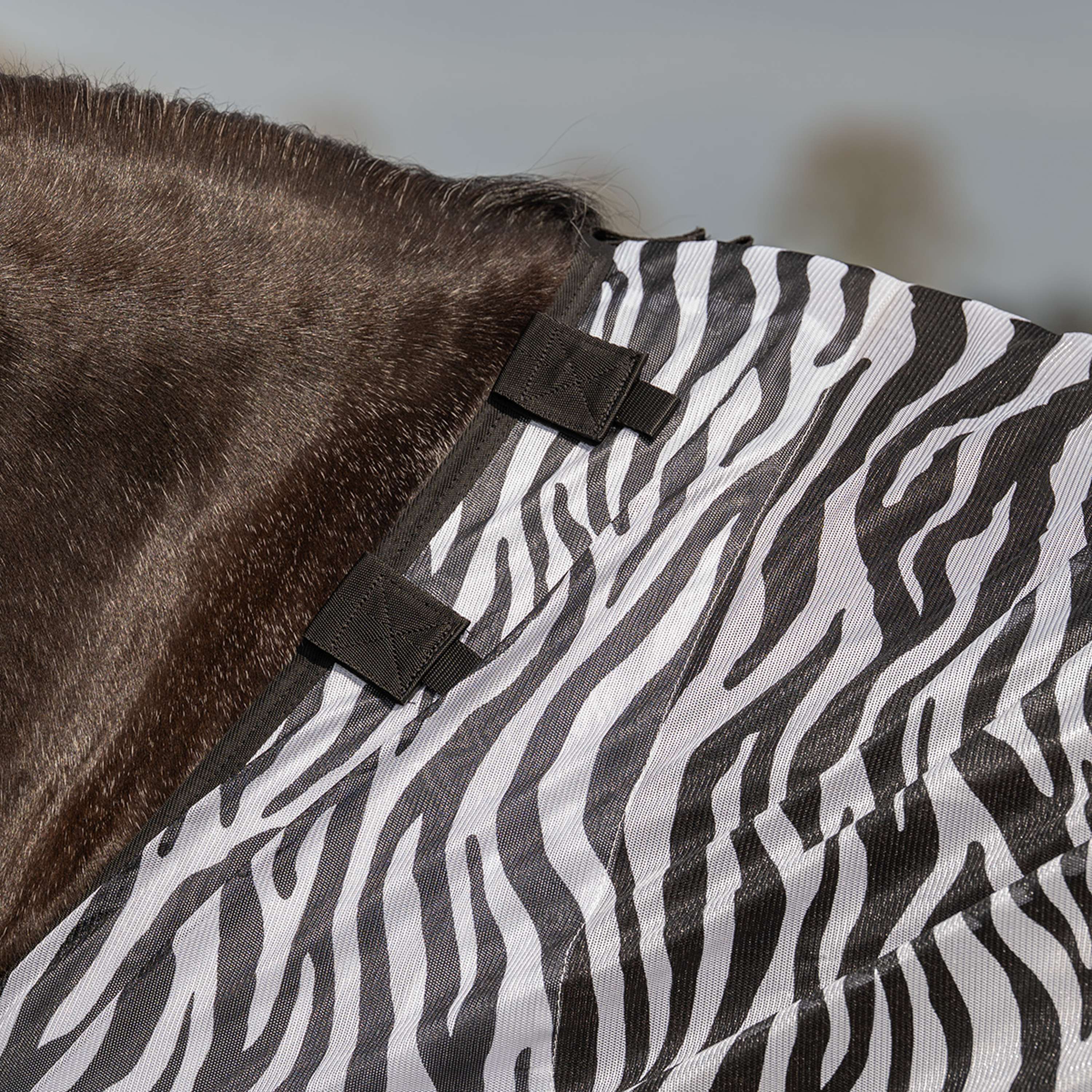 Velder Horsewear Essentials Pony Coperta Antimosche con Collo Zebra Nero/Bianco