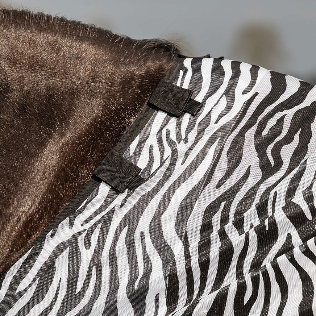 Velder Horsewear Essentials Coperta Antimosche con Collo Zebra Nero/Bianco