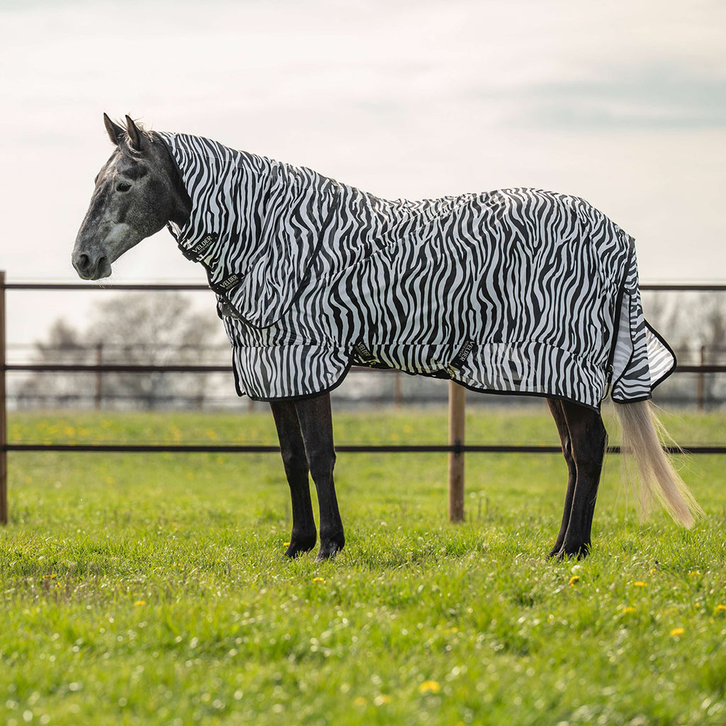 Velder Horsewear Essentials Coperta Antimosche con Collo Zebra Nero/Bianco