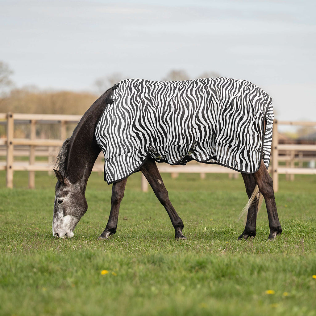 Velder Horsewear Essentials Coperta Antimosche con Collo Zebra Nero/Bianco