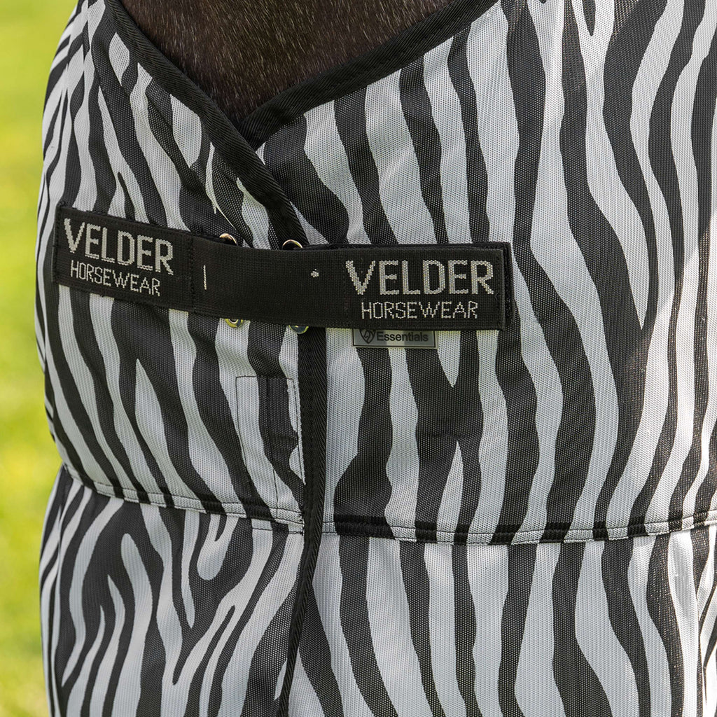 Velder Horsewear Essentials Coperta Antimosche con Collo Zebra Nero/Bianco