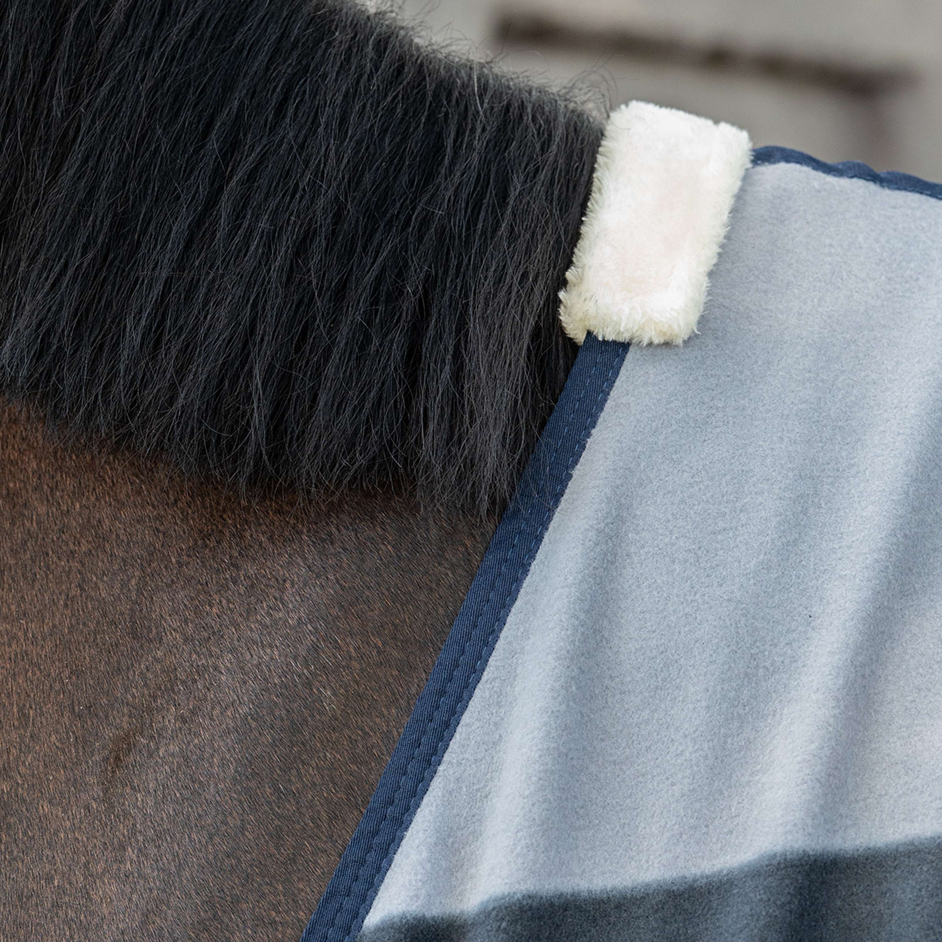 Velder Horsewear Essentials Coperta in Pile Polar Stripes Grigio/Bordeaux