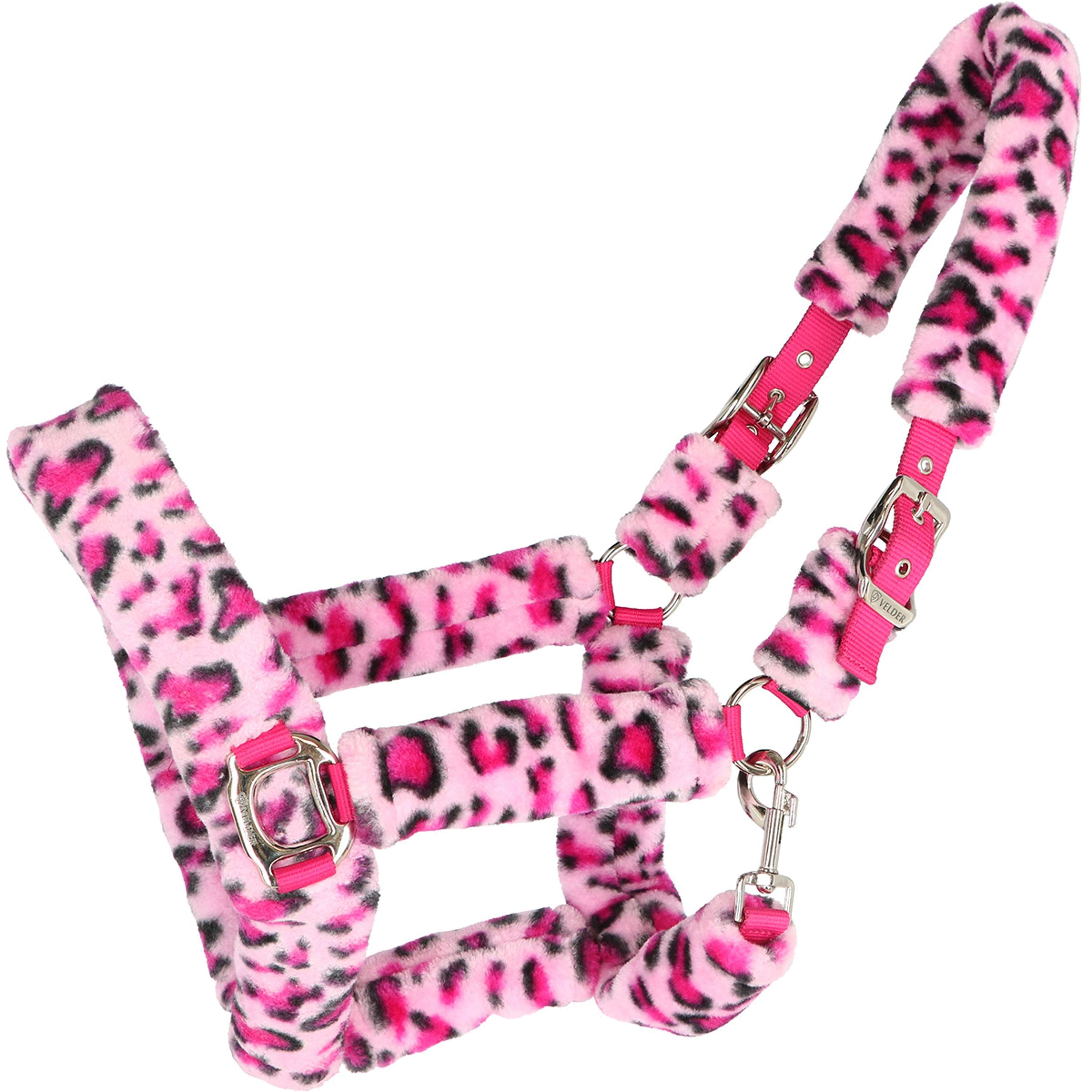 Velder Horsewear Premium Capezzina Comfort Fur Snow Leopard Rosa