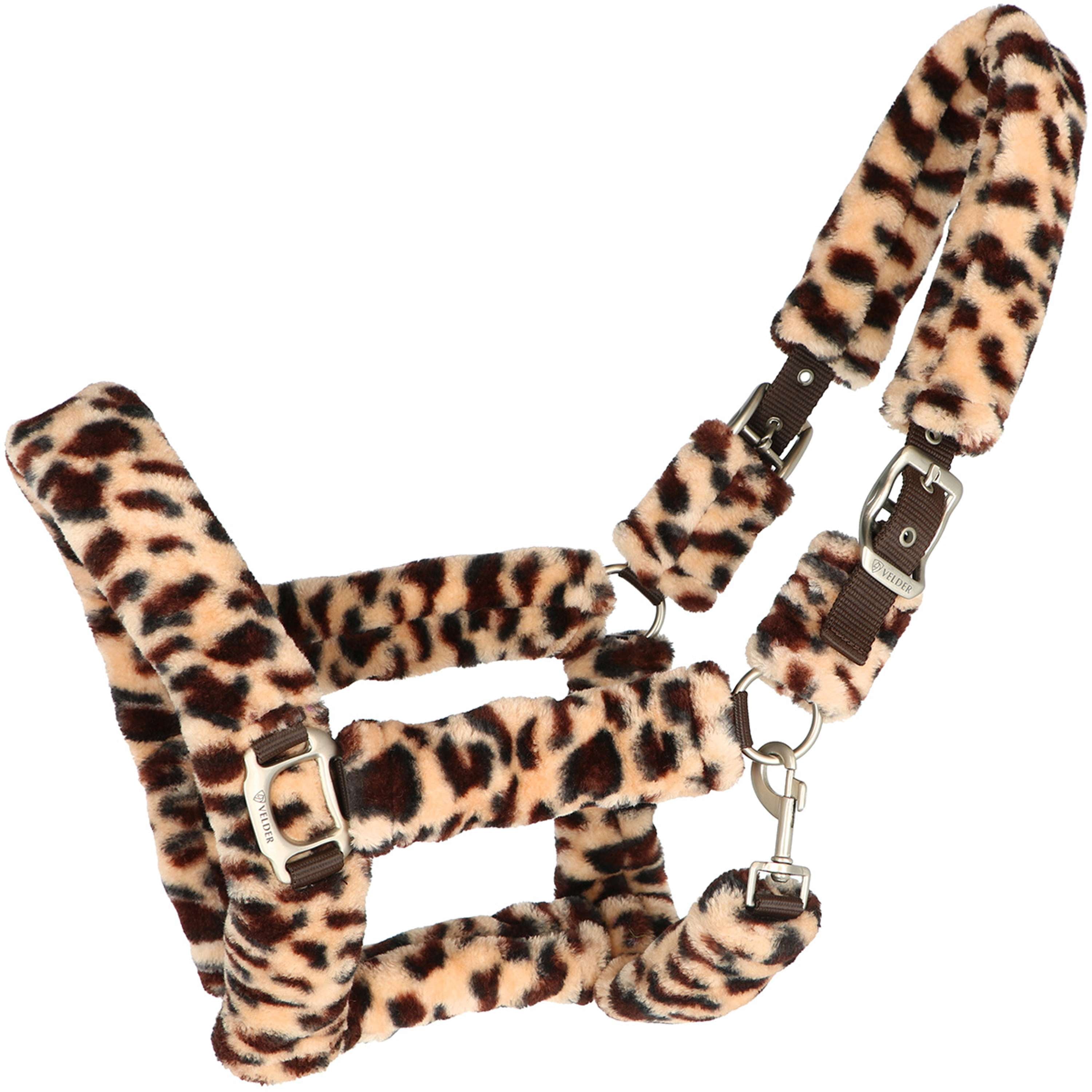 Velder Horsewear Premium Capezzina Comfort Fur Snow Leopard Marrone