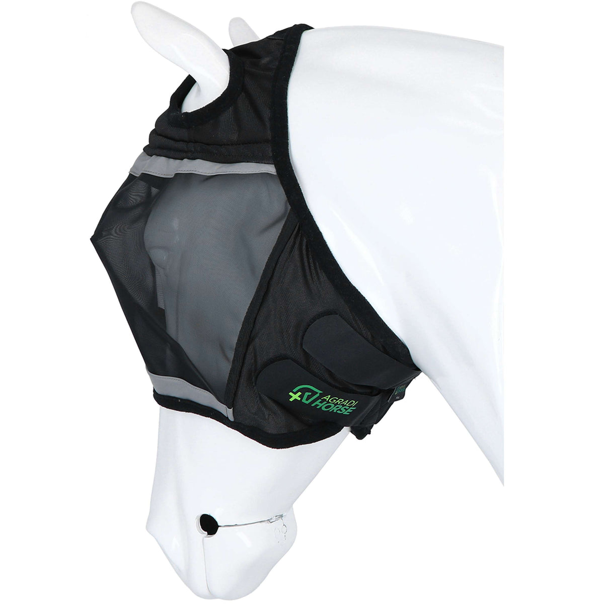 Agradi Horse Maschera per Mosche Fine Mesh con Foro per Orecchio Nero