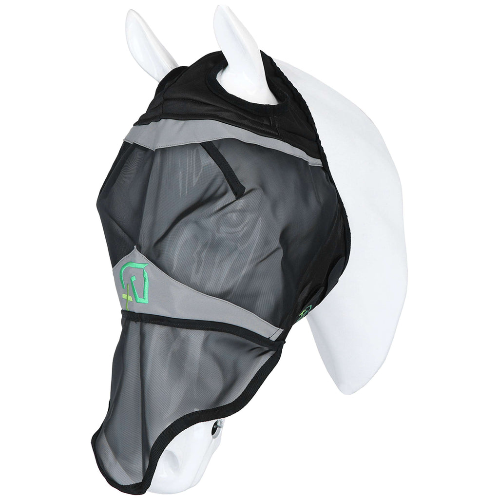 Agradi Horse Maschera per Mosche Fine Mesh con Foro per Orecchio e Naso Nero