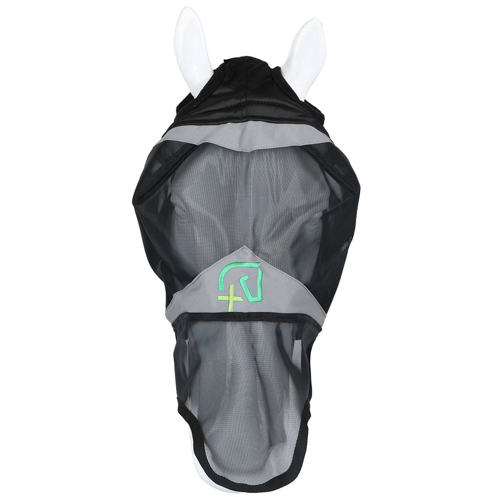 Agradi Horse Maschera per Mosche Fine Mesh con Foro per Orecchio e Naso Nero