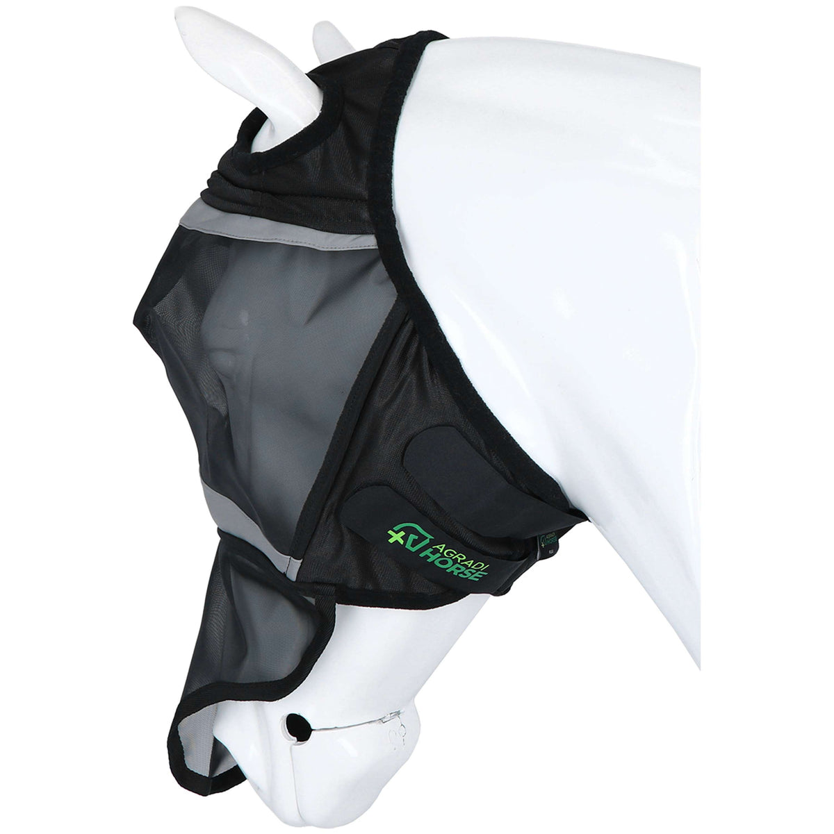 Agradi Horse Maschera per Mosche Fine Mesh con Foro per Orecchio e Naso Nero