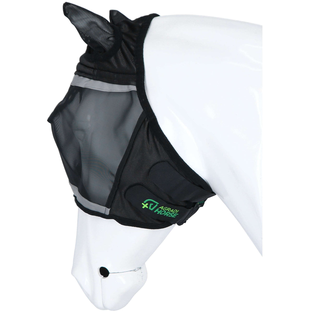Agradi Horse Maschera per Mosche Fine Mesh con Orecchie Nero