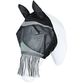 Agradi Horse Maschera per Mosche Fine Mesh con Orecchie e Frange Nero